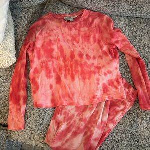 Anthropologie Waffle Tie Dye Lounge Set Sz M